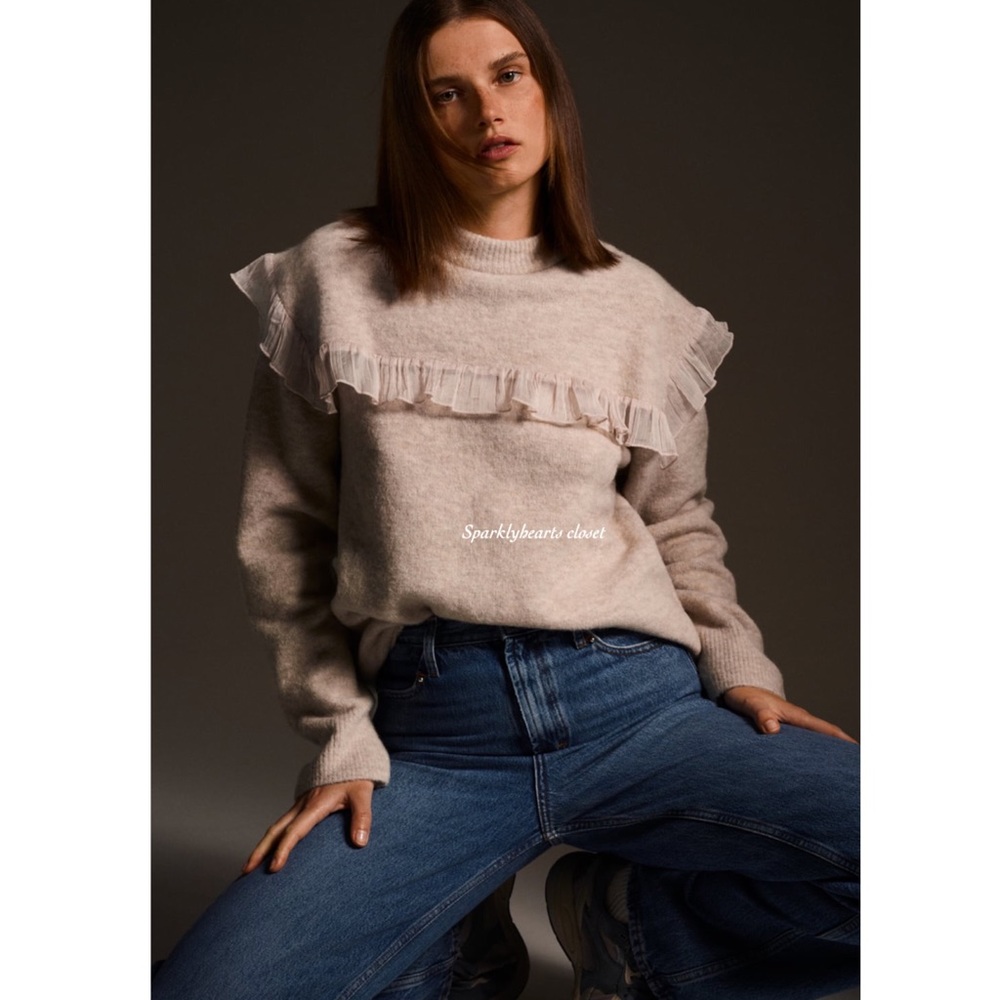 NWT Zara Combination Organza Knit Sweater